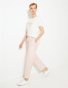 Marks & Spencer Evie Straight Leg 7/8th Trousers Nude