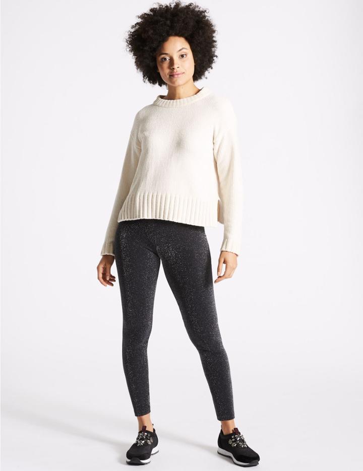 Marks & Spencer Glitter Leggings Black