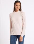 Marks & Spencer Funnel Neck Long Sleeve Top Dusted Pink