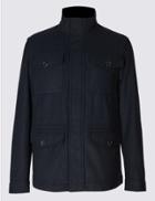 Marks & Spencer Wool Blend 4 Pocket Jacket Navy