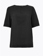 Marks & Spencer Button Detailed Shell Top Black
