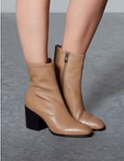Marks & Spencer Leather Square Toe Ankle Boots Taupe