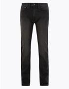 Marks & Spencer Tapered Fit Stretch Jeans With Stormwear&trade; Black Mix
