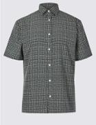 Marks & Spencer Geometric Print Shirt Khaki Mix
