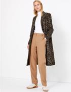 Marks & Spencer Animal Print Overcoat With Wool Black Mix