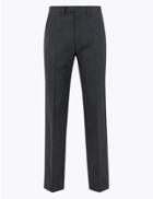 Marks & Spencer Regular Fit Cotton Rich Trousers Charcoal