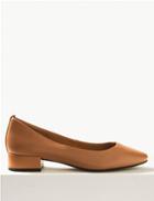 Marks & Spencer Leather Round Toe Court Shoes Nude