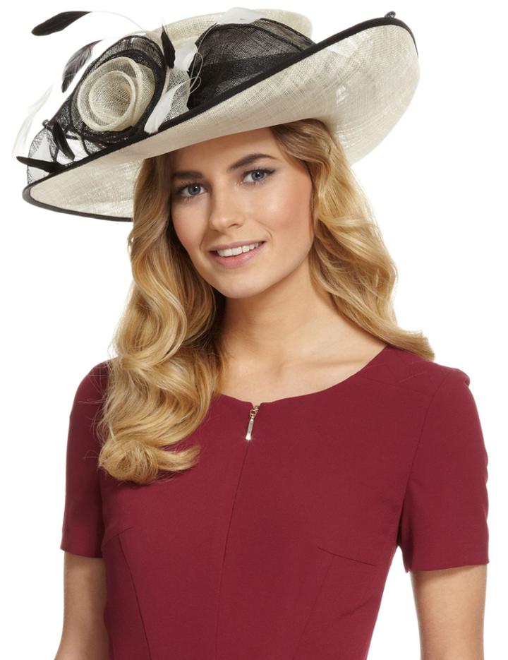 Marks & Spencer Big Rose & Mesh Wide Brim Hat Cream Mix
