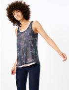 Marks & Spencer Printed Double Layer Vest Medium Blue Mix