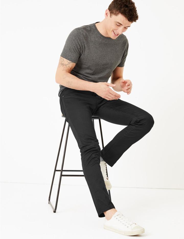 Marks & Spencer Slim Fit Cotton Jeans Black