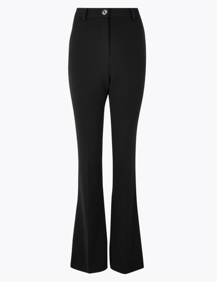 Marks & Spencer High Waist Slim Fit Bootcut Flared Trousers Black