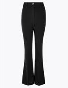 Marks & Spencer High Waist Slim Fit Bootcut Flared Trousers Black