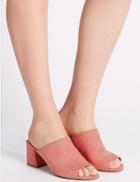 Marks & Spencer Block Heel Mule Shoes With Insolia&reg; Pink