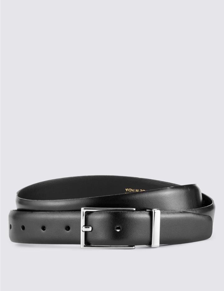 Marks & Spencer High Shine Leather Formal Belt Black