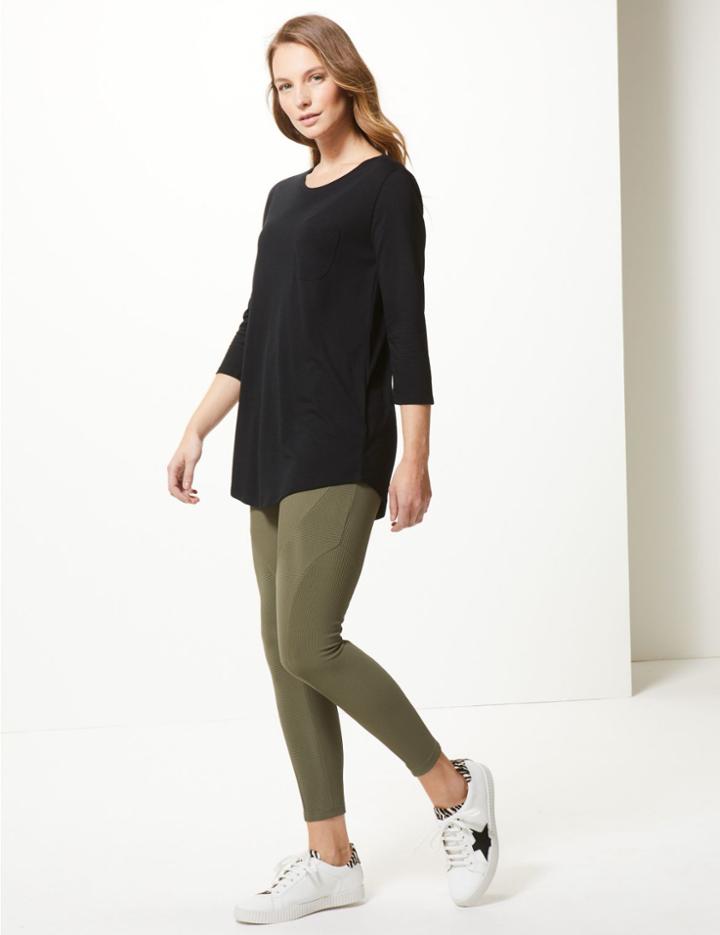 Marks & Spencer Textured Super Skinny Ankle Grazer Leggings Khaki