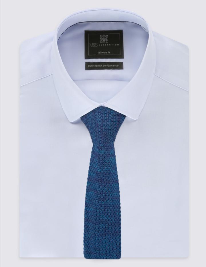 Marks & Spencer Knitted Tie Indigo Mix