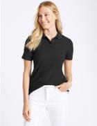 Marks & Spencer Pure Cotton Short Sleeve Polo Shirt Black