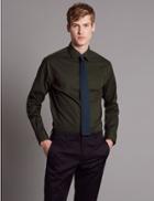 Marks & Spencer Supima&reg; Cotton Rich Tailored Fit Shirt Khaki