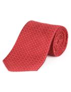 Marks & Spencer Pure Silk Spotted Textured Tie Red