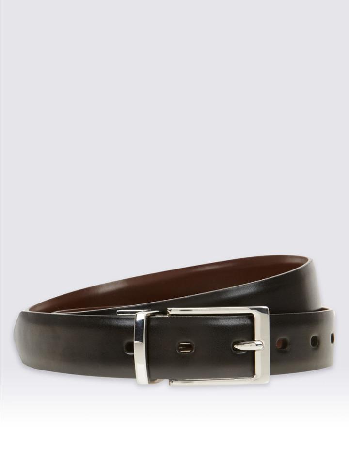 Marks & Spencer Square Buckle Reversible Belt Black/brown