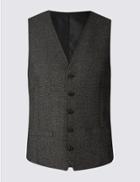 Marks & Spencer Black Modern Slim Textured Waistcoat Black/white