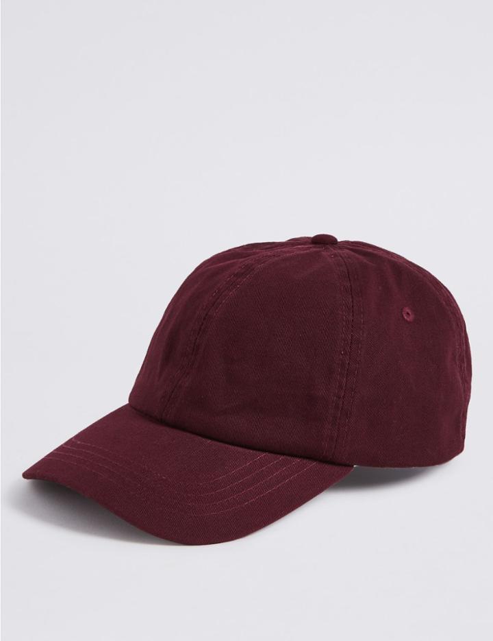 Marks & Spencer Pure Cotton Baseball Cap Wine