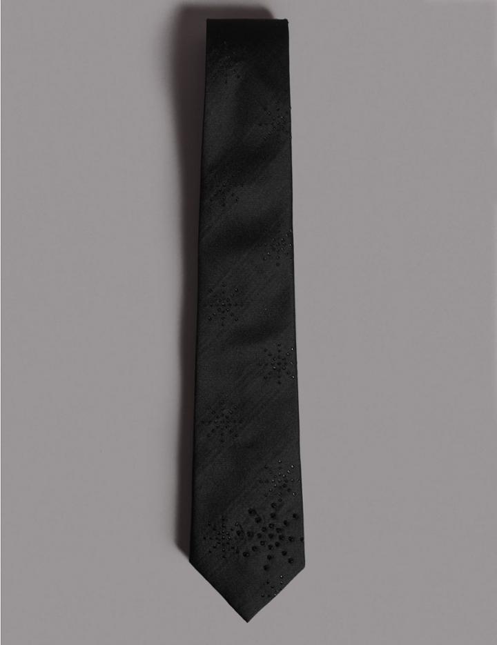 Marks & Spencer Textured Tie Made With Swarovski® Elements Black