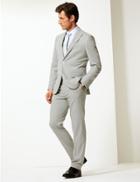 Marks & Spencer Grey Tailored Fit Trousers Silver Grey
