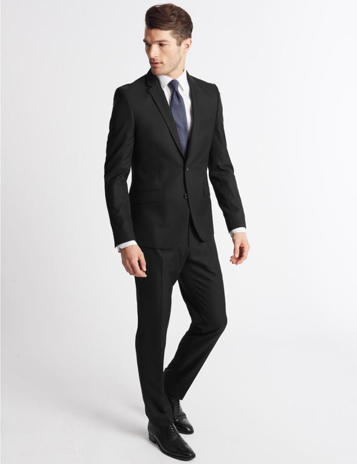 Marks & Spencer Black Modern Slim Fit Jacket Black