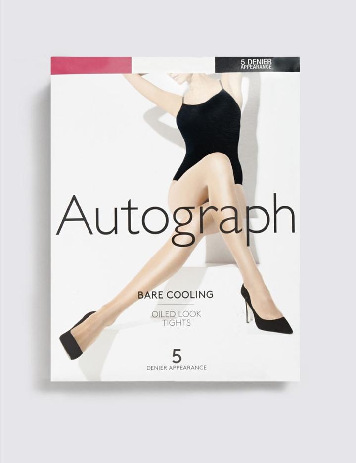 Marks & Spencer 5 Denier Cool Comfort&trade; Bare Cooling Oiled Look Tights Suntan