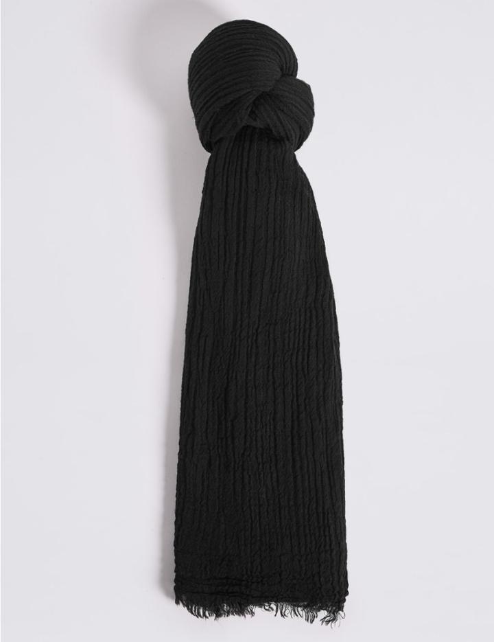 Marks & Spencer Textured Crinkle Scarf Black