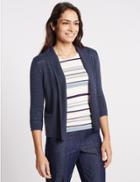 Marks & Spencer Pure Cotton Textured Cardigan Navy