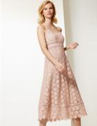 Marks & Spencer Lace Waisted Midi Dress Champagne