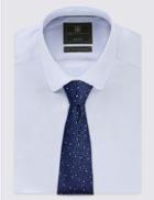 Marks & Spencer Pure Silk Squiggle Tie Blue Mix