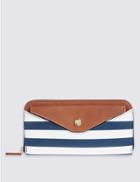 Marks & Spencer Pull Out Pouch Purse Navy Stripe