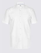Marks & Spencer Easy To Iron Pure Cotton Slim Fit Oxford Shirt White