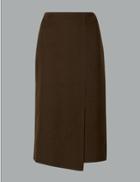 Marks & Spencer Wrap Midi Skirt Oak