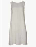 Marks & Spencer Linen Rich Shift Mini Dress Oatmeal