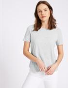 Marks & Spencer Relaxed Crew Neck T-shirt Grey Marl