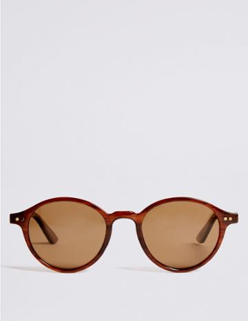 Marks & Spencer Polarised Classic Round Sunglasses Brown