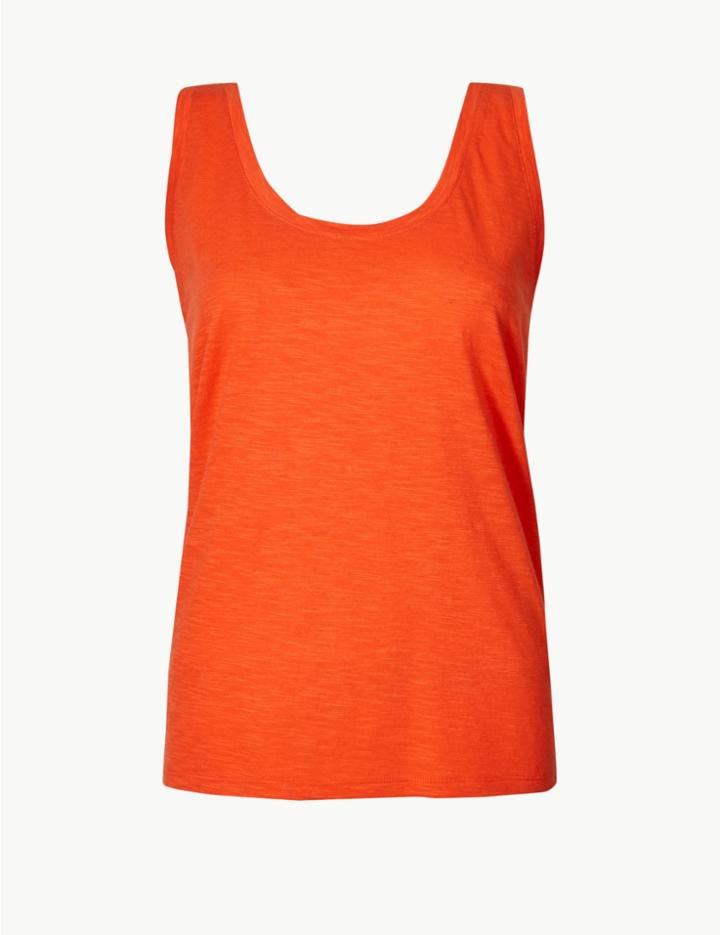 Marks & Spencer Scoop Neck Vest Top Mango