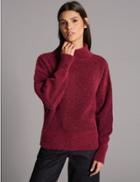 Marks & Spencer Mohair Blend Turtle Neck Jumper Crimson