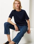 Marks & Spencer 2 Pack Pure Cotton Straight Fit T-shirts Navy Mix