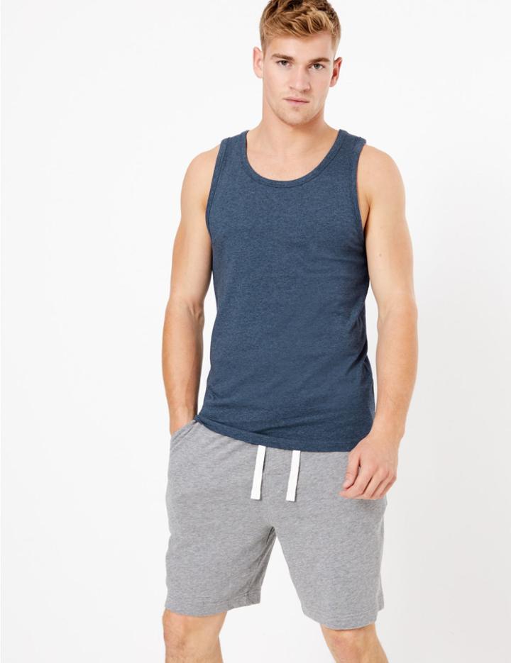 Marks & Spencer Pure Cotton Hanging Vest Denim Mix