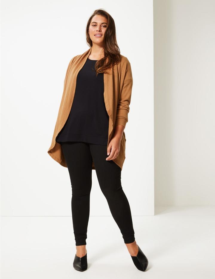 Marks & Spencer Curve 3/4 Sleeve Cardigan Golden Tan