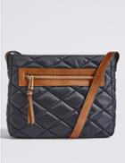 Marks & Spencer Quilted Across Body Bag Navy Mix