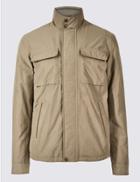 Marks & Spencer Cotton Rich Harrington Jacket With Stormwear&trade; Stone