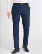 Marks & Spencer Blue Striped Tailored Fit Wool Jacket Bright Blue