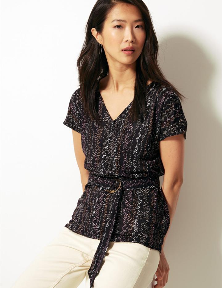 Marks & Spencer Animal Print Top Black Mix