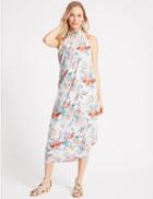 Marks & Spencer Pure Cotton Floral Print Scarf Cream